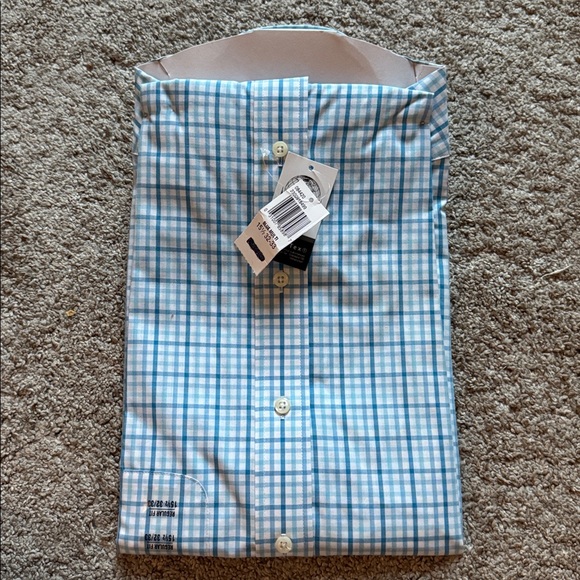 Izod Mens Regular Fit Long Sleeve Button Down White & Blue New With Tags - Picture 5 of 5